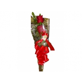 buquê c/ 2 botões de rosas vermelhos