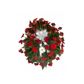 coroa c/ rosas e gerberas