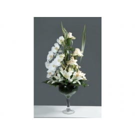arranjo c/ rosas, lírios e orquídeas